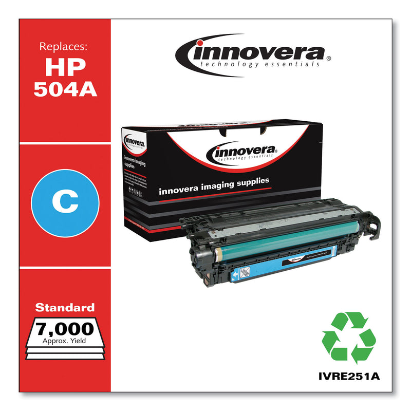 Innovera Remanufactured Cyan Toner, Replacement for 504A (CE251A), 7,000 Page-Yield