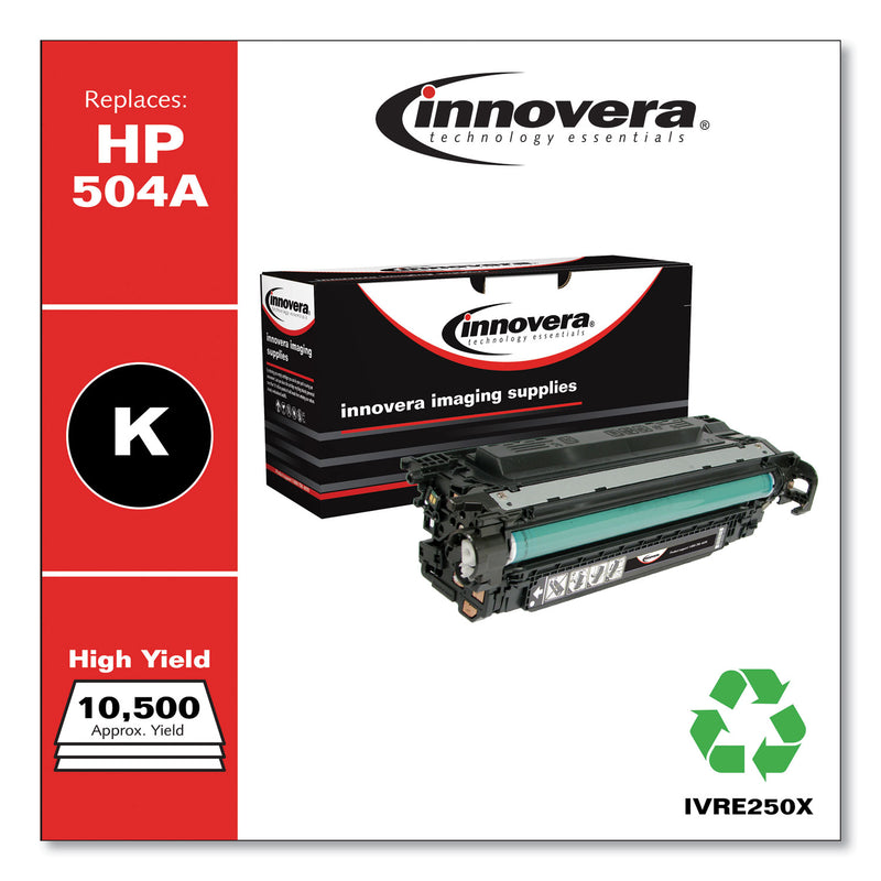 Innovera Remanufactured Black High-Yield Toner, Replacement for 504X (CE250X), 10,500 Page-Yield