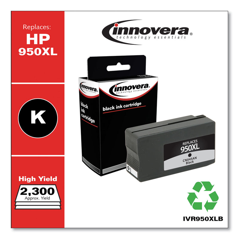 Innovera Remanufactured Black High-Yield Ink, Replacement for 950XL (CN045AN), 2,300 Page-Yield