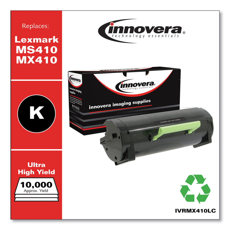 Innovera Remanufactured Black Ultra High-Yield Toner, Replacement for MS410/MX410, 10,000 Page-Yield
