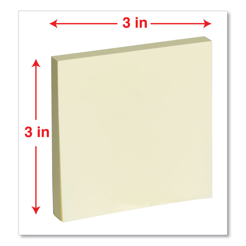 Universal Self-Stick Note Pads, 3" x 3", Yellow, 100 Sheets/Pad, 12 Pads/Pack