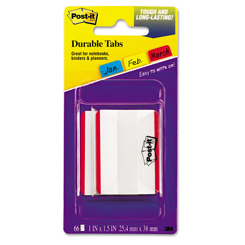 Post-it Lined Tabs, 1/5-Cut, Red, 2" Wide, 50/Pack