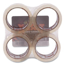T-REX Packaging Tape, 1.88" Core, 1.88" x 35 yds, Crystal Clear, 4/Pack