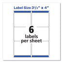 Avery Shipping Labels w/ TrueBlock Technology, Inkjet/Laser Printers, 3.33 x 4, White, 6/Sheet, 500 Sheets/Box