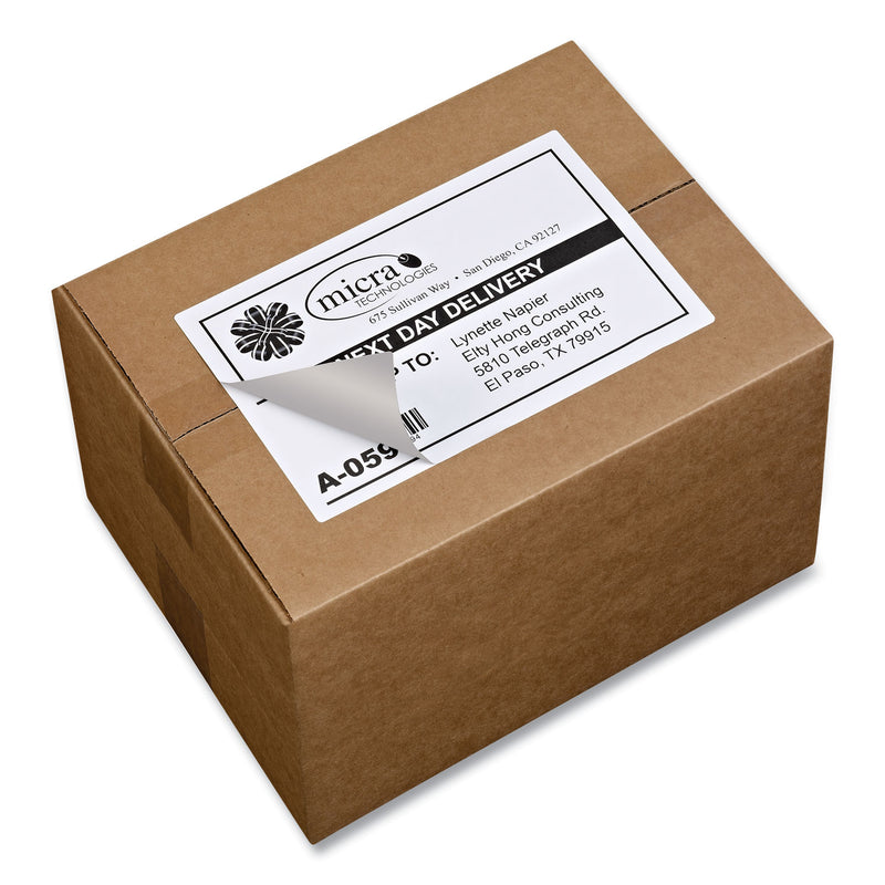 Avery Shipping Labels w/ TrueBlock Technology, Laser Printers, 5.5 x 8.5, White, 2/Sheet, 100 Sheets/Box
