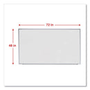Universal Dry Erase Board, Melamine, 72 x 48, Satin-Finished Aluminum Frame