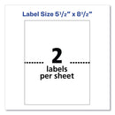 Avery Shipping Labels w/ TrueBlock Technology, Laser Printers, 5.5 x 8.5, White, 2/Sheet, 100 Sheets/Box