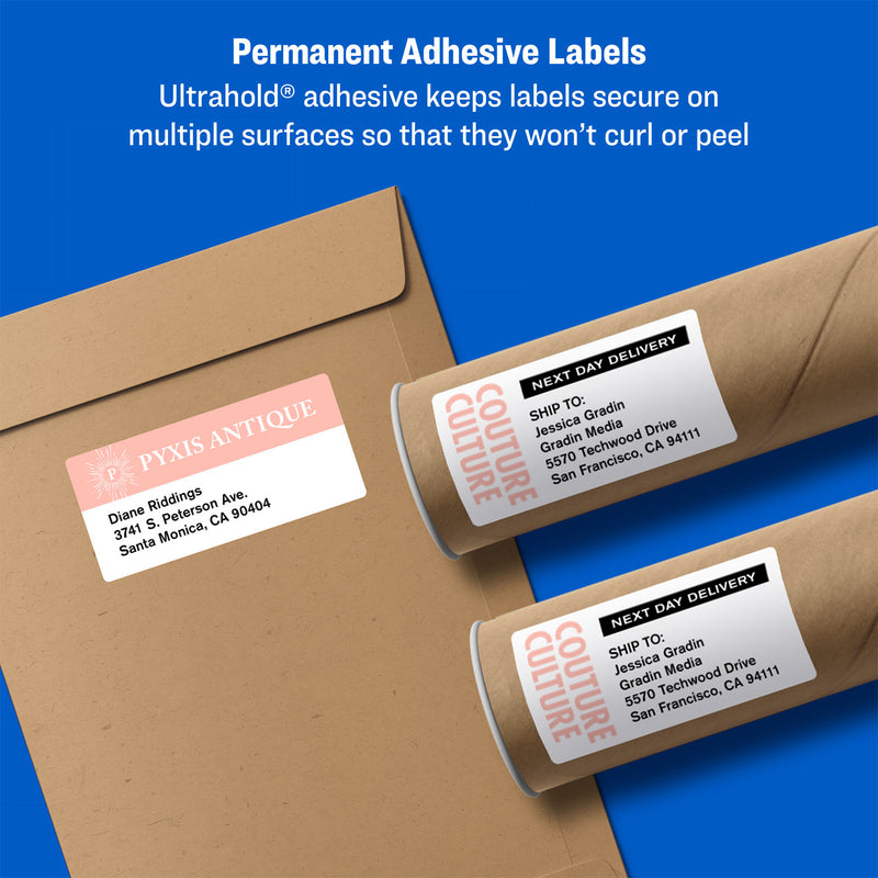 Avery Shipping Labels w/ TrueBlock Technology, Inkjet/Laser Printers, 3.33 x 4, White, 6/Sheet, 500 Sheets/Box