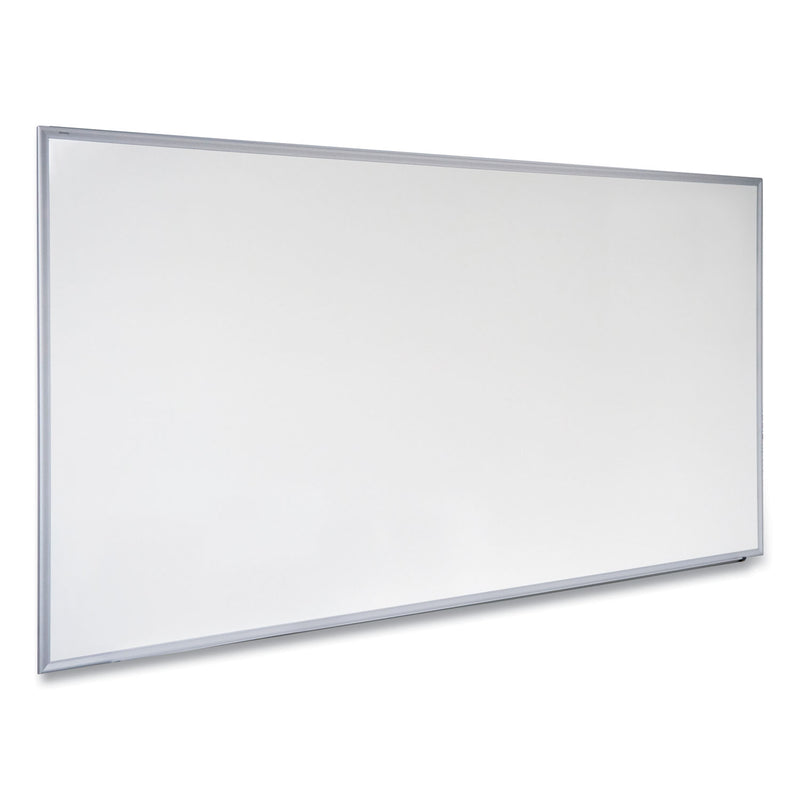 Universal Dry Erase Board, Melamine, 72 x 48, Satin-Finished Aluminum Frame