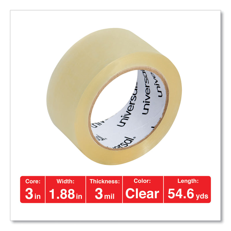 Universal Heavy-Duty Box Sealing Tape, 3" Core, 1.88" x 54.6 yds, Clear, 12/Box