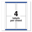 Avery Shipping Labels w/ TrueBlock Technology, Inkjet Printers, 3.5 x 5, White, 4/Sheet, 25 Sheets/Pack
