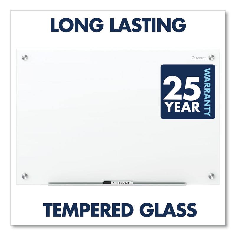 Quartet Brilliance Glass Dry-Erase Boards, 48 x 48, White Surface