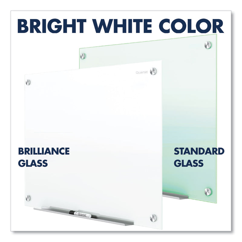 Quartet Brilliance Glass Dry-Erase Boards, 24 x 18, White Surface