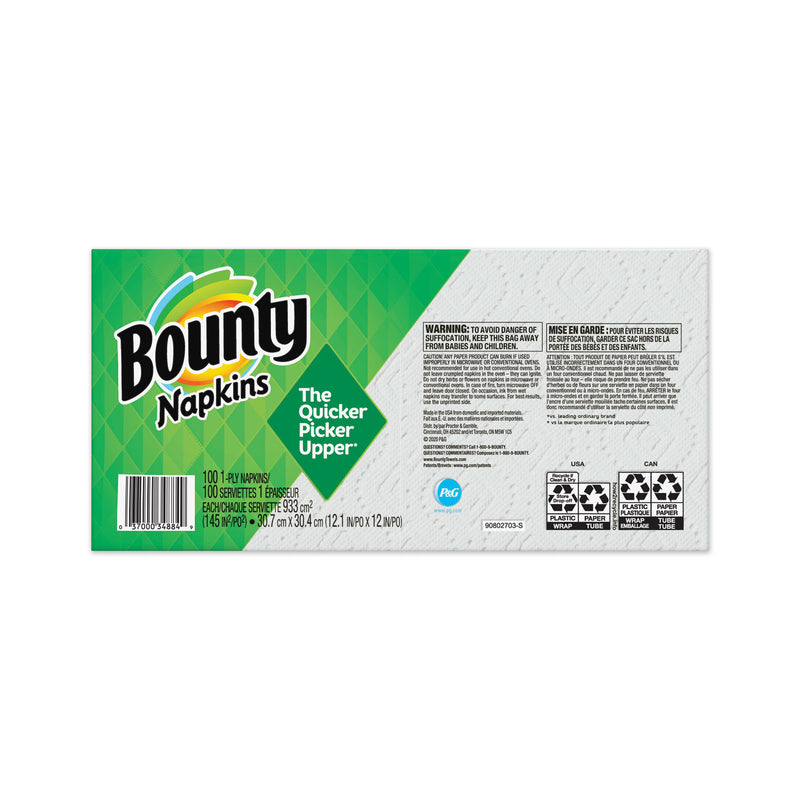 Bounty Quilted Napkins, 1-Ply, 12.1 x 12, White, 100/Pack, 20 Packs per Carton