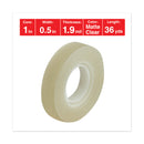 Universal Invisible Tape, 1" Core, 0.5" x 36 yds, Clear, 12/Pack