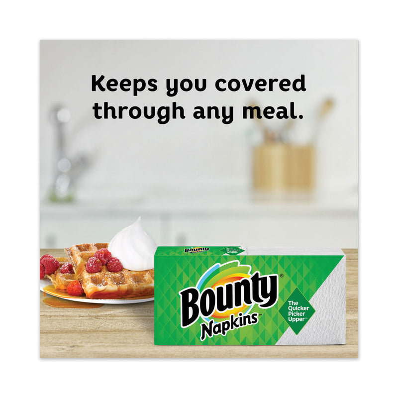 Bounty Quilted Napkins, 1-Ply, 12.1 x 12, White, 100/Pack, 20 Packs per Carton