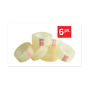 Universal Invisible Tape, 1" Core, 0.75" x 83.33 ft, Clear, 6/Pack