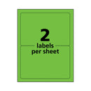 Avery High-Visibility Permanent Laser ID Labels, 5.5 x 8.5, Neon Green, 200/Box