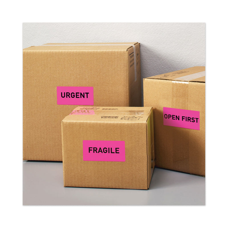 Avery High-Visibility Permanent Laser ID Labels, 2 x 4, Neon Magenta, 1000/Box