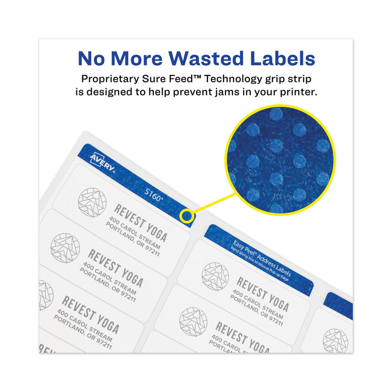 Avery Permanent Laser Print-to-the-Edge ID Labels w/SureFeed, 1.66" dia, White, 600/PK