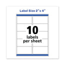 Avery Waterproof Shipping Labels with TrueBlock and Sure Feed, Laser Printers, 2 x 4, White, 10/Sheet, 50 Sheets/Pack