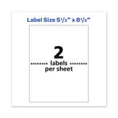 Avery Waterproof Shipping Labels with TrueBlock Technology, Laser Printers, 5.5 x 8.5, White, 2/Sheet, 50 Sheets/Pack