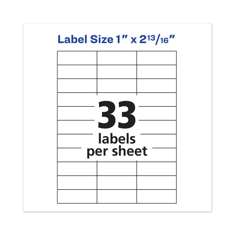 Avery Copier Mailing Labels, Copiers, 1 x 2.81, Clear, 33/Sheet, 70 Sheets/Pack