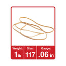 Universal Rubber Bands, Size 117, 0.06" Gauge, Beige, 1 lb Box, 210/Pack