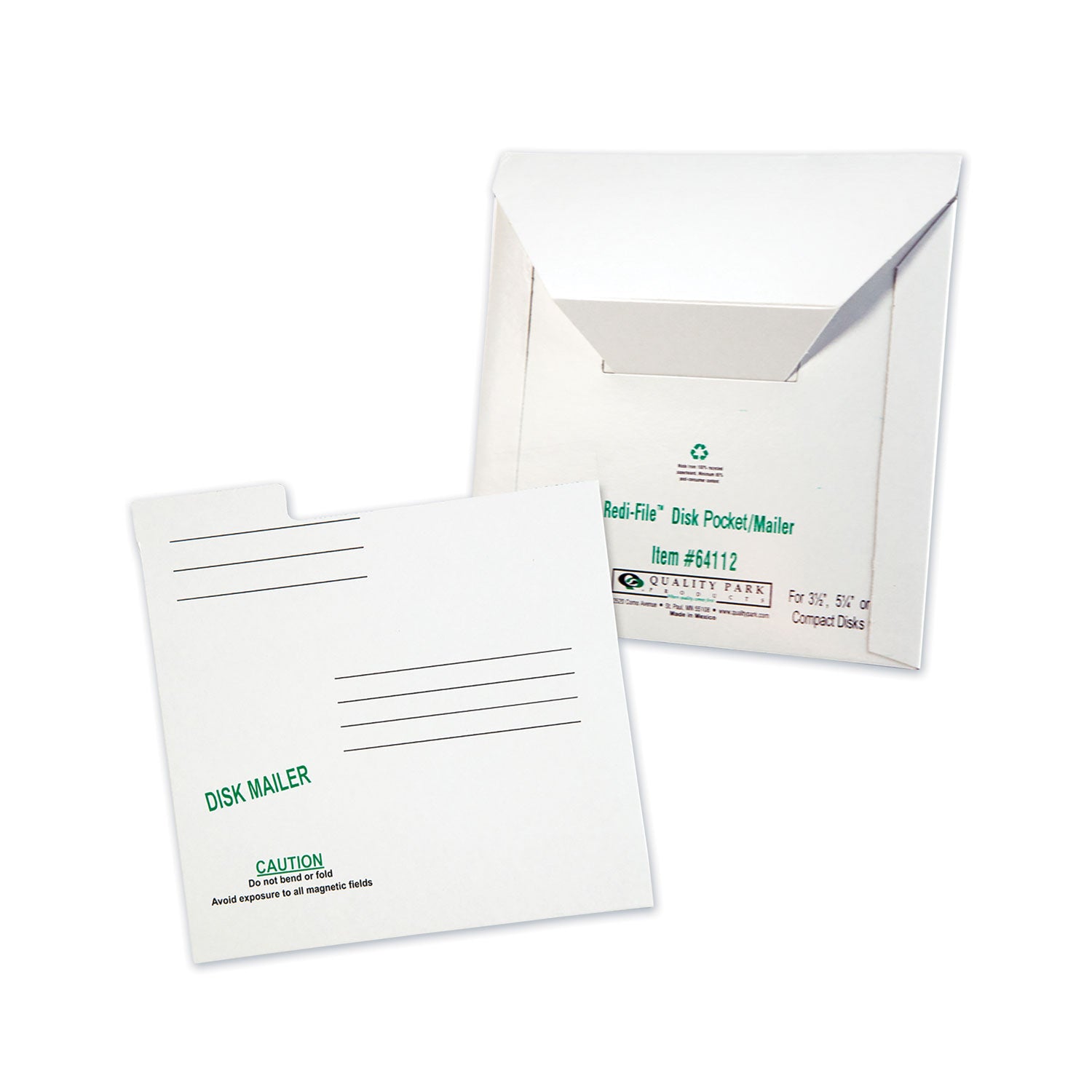 Redi-File Disk Pocket/Mailer for CDs/DVDs, Square Flap, Tuck-Tab ...
