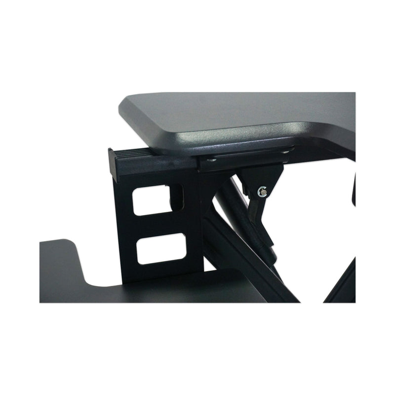 Victor High Rise Height Adjustable Standing Desk with Keyboard Tray, 36" x 31.25" x 5.25" to 20", Gray/Black