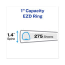 Avery Heavy-Duty View Binder with DuraHinge and One Touch EZD Rings, 3 Rings, 1" Capacity, 11 x 8.5, White