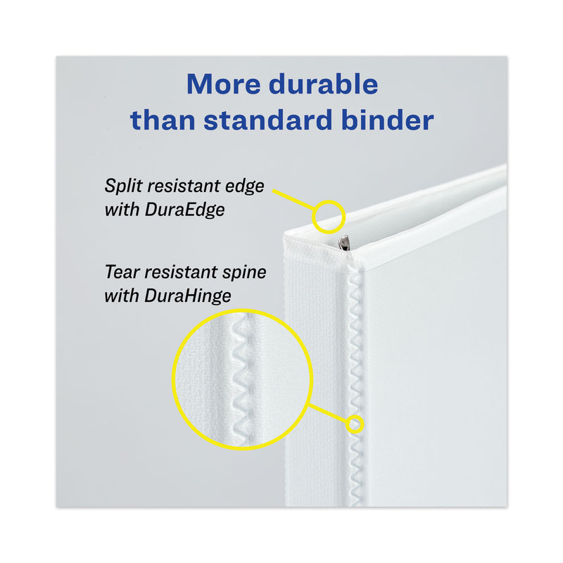 Avery Heavy-Duty View Binder with DuraHinge and Locking One Touch EZD Rings, 3 Rings, 3" Capacity, 11 x 8.5, White