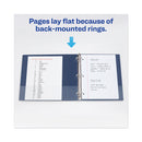 Avery Heavy-Duty View Binder with DuraHinge and One Touch EZD Rings, 3 Rings, 2" Capacity, 11 x 8.5, Navy Blue