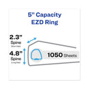 Avery Heavy-Duty View Binder with DuraHinge and Locking One Touch EZD Rings, 3 Rings, 5" Capacity, 11 x 8.5, Red