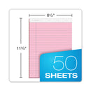 TOPS Prism + Colored Writing Pads, Wide/Legal Rule, 50 Pastel Pink 8.5 x 11.75 Sheets, 12/Pack