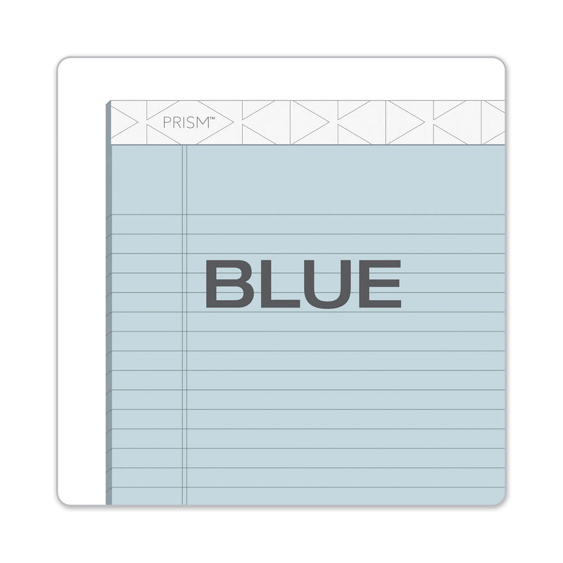 TOPS Prism + Colored Writing Pads, Wide/Legal Rule, 50 Pastel Blue 8.5 x 11.75 Sheets, 12/Pack