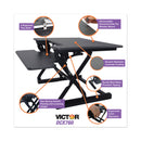 Victor High Rise Height Adjustable Standing Desk with Keyboard Tray, 36" x 31.25" x 5.25" to 20", Gray/Black