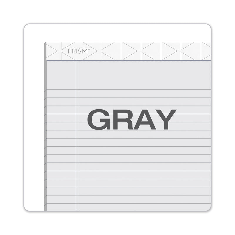 TOPS Prism + Colored Writing Pads, Wide/Legal Rule, 50 Pastel Gray 8.5 x 11.75 Sheets, 12/Pack