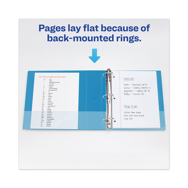 Avery Heavy-Duty View Binder with DuraHinge and One Touch EZD Rings, 3 Rings, 1.5" Capacity, 11 x 8.5, Pacific Blue