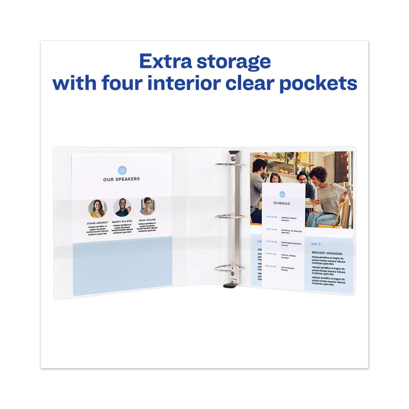 Avery Heavy-Duty View Binder with DuraHinge and One Touch EZD Rings, 3 Rings, 2" Capacity, 11 x 8.5, White