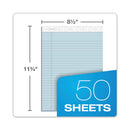 TOPS Prism + Colored Writing Pads, Wide/Legal Rule, 50 Pastel Blue 8.5 x 11.75 Sheets, 12/Pack