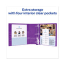 Avery Heavy-Duty View Binder with DuraHinge and Locking One Touch EZD Rings, 3 Rings, 4" Capacity, 11 x 8.5, Purple