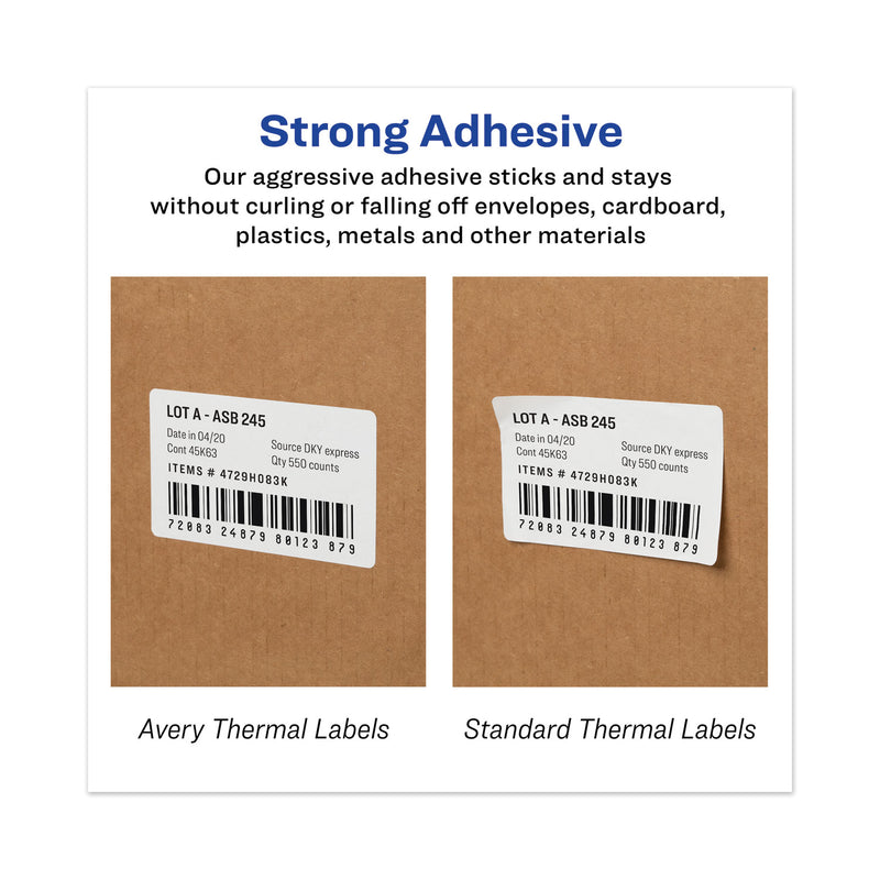 Avery Multipurpose Thermal Labels, 1.13 x 3.5, White, 130/Roll, 2 Rolls/Pack