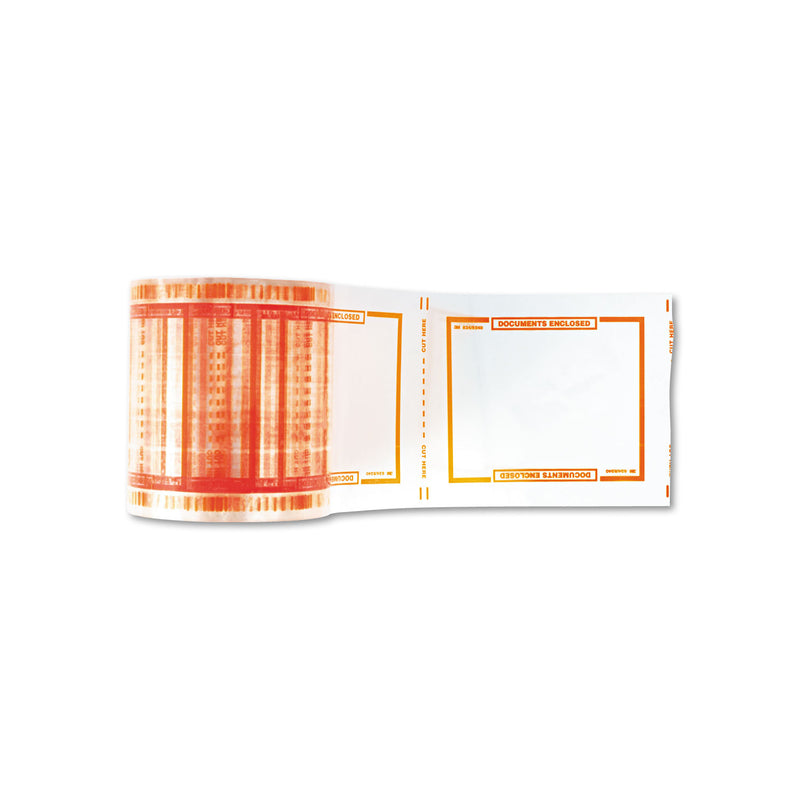 Scotch Pouch Tape, 3" Core, 5" x 6", Transparent, Orange Border