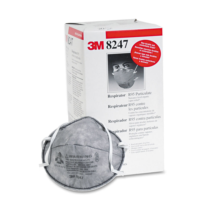 3M R95 Particulate Respirator w/Nuisance-Level Organic Vapor Relief, One Size Fits All, 20/Box