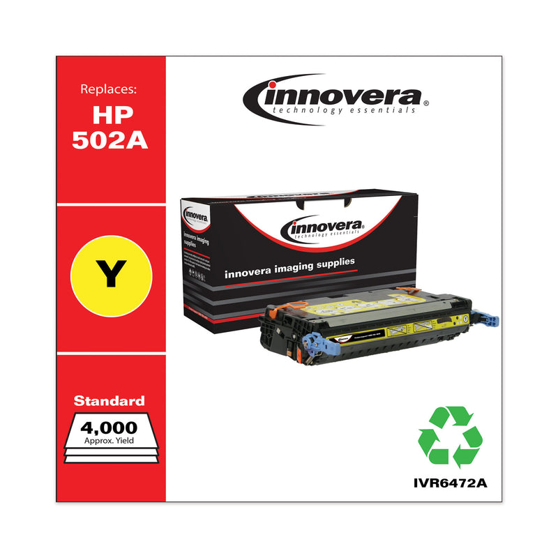Innovera Remanufactured Yellow Toner, Replacement for 502A (Q6472A), 4,000 Page-Yield
