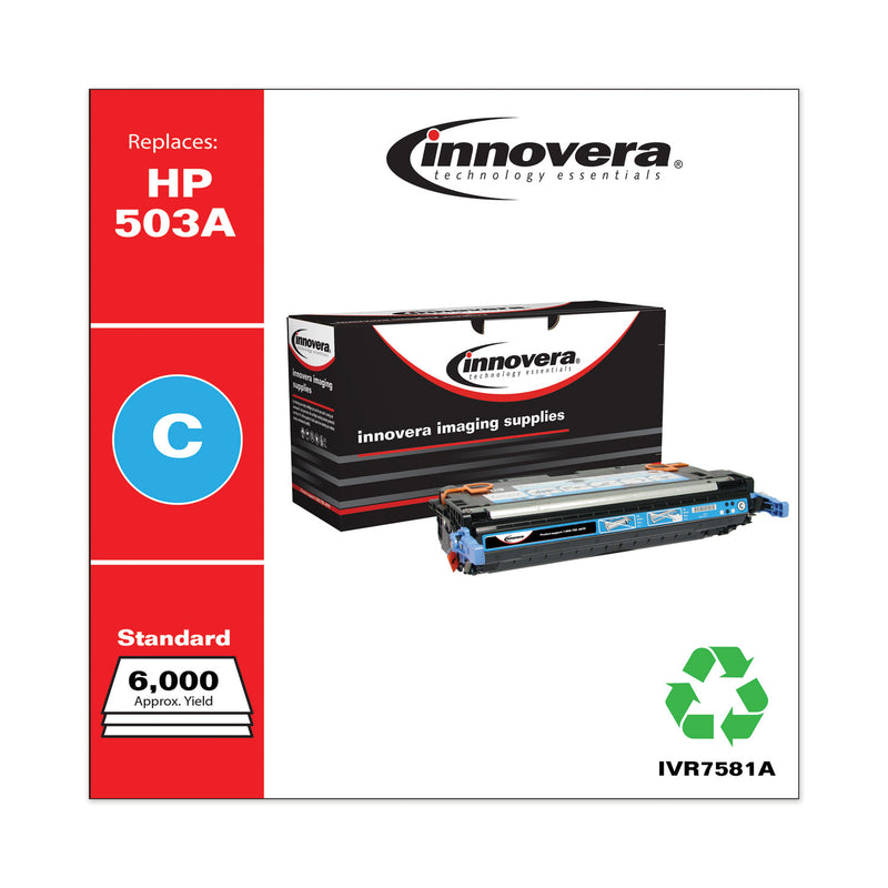 Innovera Remanufactured Cyan Toner, Replacement for 503A (Q7581A), 6,000 Page-Yield