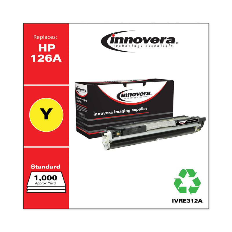 Innovera Remanufactured Yellow Toner, Replacement for 126A (CE312A), 1,000 Page-Yield