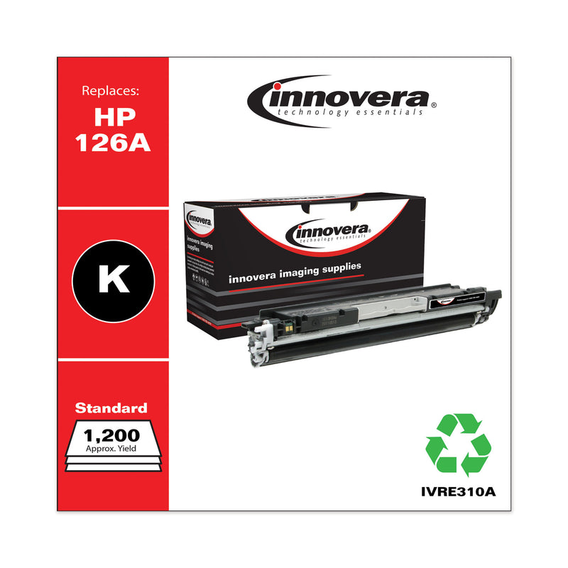 Innovera Remanufactured Black Toner, Replacement for 126A (CE310A), 1,200 Page-Yield