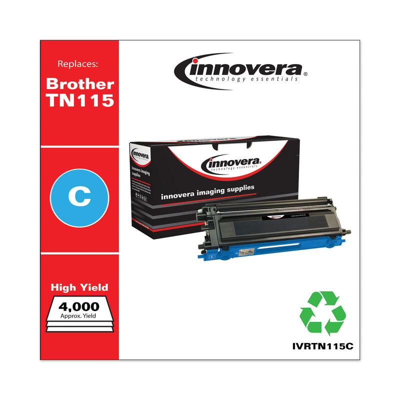 Innovera Remanufactured Cyan High-Yield Toner, Replacement for TN115C, 4,000 Page-Yield